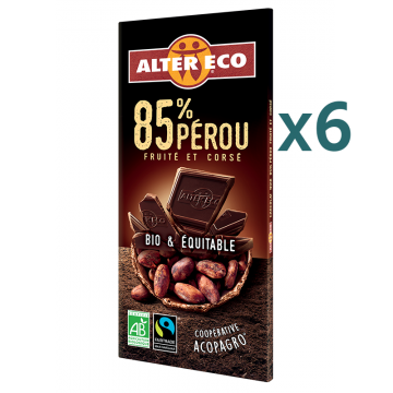 Chocolat noir Pérou bio 85% (5+1 offert)