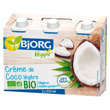 Crème de coco légère - 3 x 200 ml