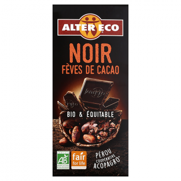 Chocolat noir fèves de cacao